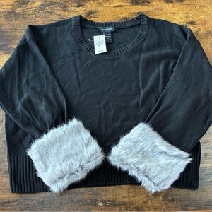 NWT ASHLEY STEWART FAUX FUR SWEATER